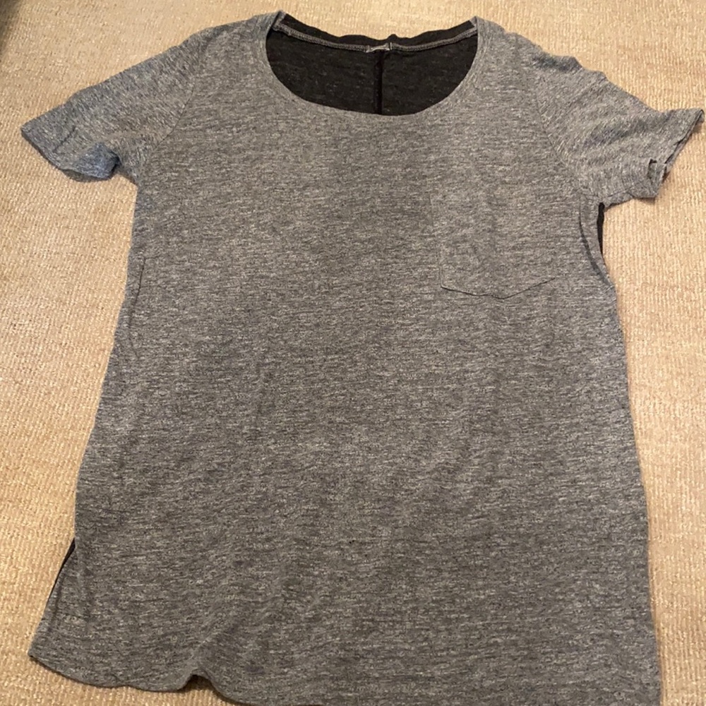 Monrow Tee Shirt Gray and Charcoal Gray